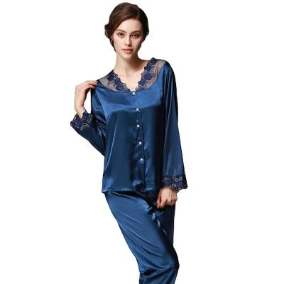 China Good Quality Fancy Breathable Hot Selling Casual Pajamas Sets Ladies Silk Two-Piece Clothes Nightgowns Pajamas Set for sale