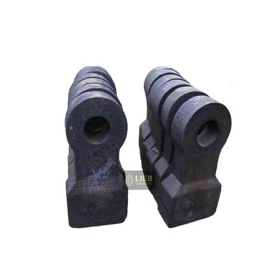 China Factory direct sales construction hyper crusher hammer head manganese steel crusher parts for shale hammer crusher for sale