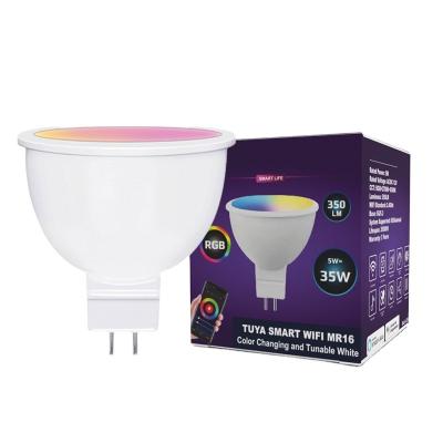 China WOOJONG mr16 milight rgb indoor adjustable white led bulb - rgb hubless cct 24v mr16 mr16 smart for sale