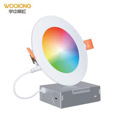 China WOOJONG Cheap Price WiFi RGB Modern Slim Smart Round Downlight 4inch/6inch Square Shape Downlight Alexa Control for sale