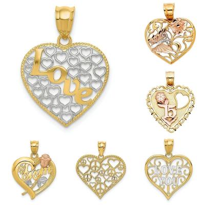 China TRENDY 18K Gold Plated Jewelry For Women Women Sterling Silver 925 Cross Pendant Custom Accessory Mother Of Love Double Heart Heart Necklace for sale