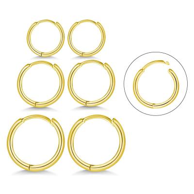 China TRENDY Fashion Jewelry Custom 925 Sterling Silver 18k Gold Plated Small Hoop Earrings for sale