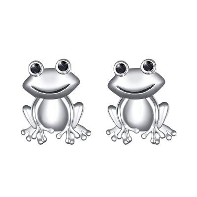 China FASHIONABLE Cute Girls Jewelry Animal Frog Stud Earrings Custom 925 Sterling Silver Stud Earrings for sale