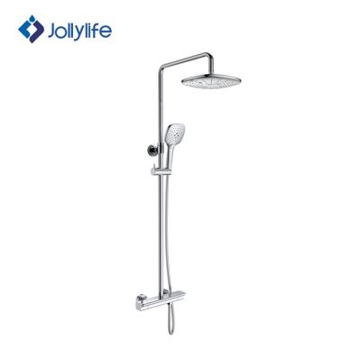 China With Slide Bar Jollylife Showerhead High Pressure Bathroom Bath Shower Thermostatic Faucets for sale