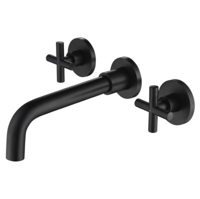 China Faucets Black Concealed Double-Handle Metered Basin Faucet for sale