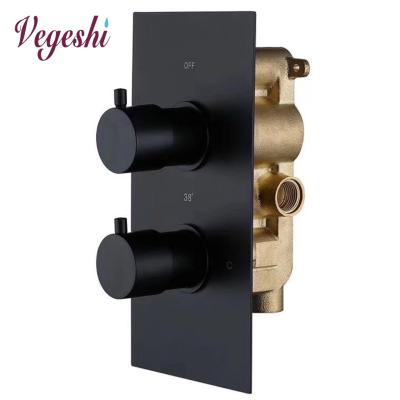 China Without Diverter Thermostatic Vegeshi Faucet Matte Black Switch Dual Function Hidden Mixing Valve for sale