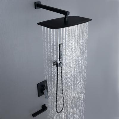 China Without Diverter Matte Black Hot And Cold Hotel Bathroom Shower Mixer Set for sale