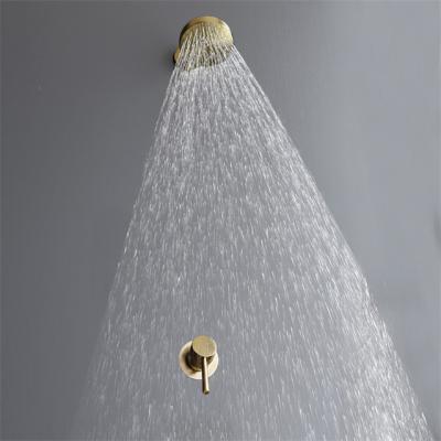 China Diverless concealed single-function wall mounted shower set nickel gold stainless steel / brushed chrome shower head for sale