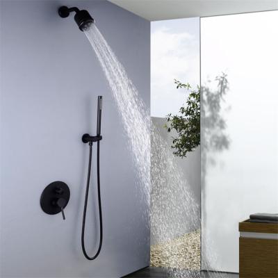 China Without Concealed Diverter Hot and Cold Matte Black Shower Set for sale