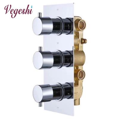 China Without Thermostatic Switch Vegeshi Chrome Triple Function Concealed Mixing Valve for sale