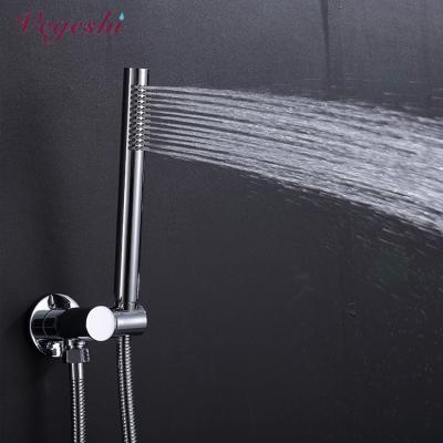 China Without Needle Vegeshi Brass Hand Held Shower Head Sets With 1.5M Stainless Steel Shower Hose And Brass Shower Holder for sale