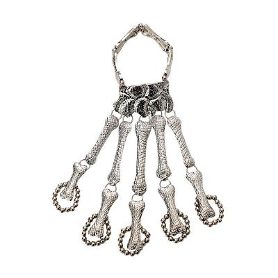 China BNX Terror Jewelry Halloween Jewelry Exaggerated Metal Bangle Ghost Claw Skeleton Finger Bracelet for sale