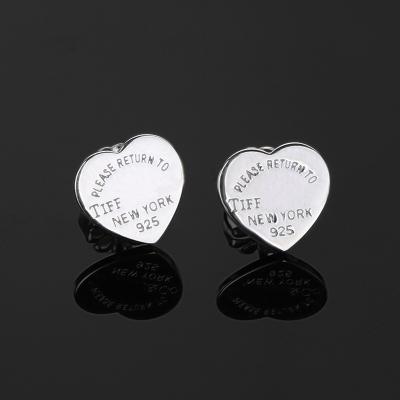 China BNX Cute Jewelry Customize Love Tiff925 Stud Earring For Women Classic 925 Sterling Silver Heart Shape Earring Jewelry for sale