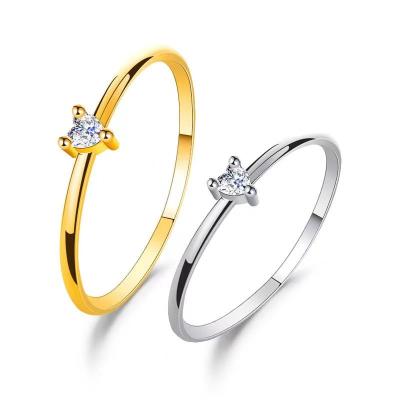 China Factory direct selling simple design TRENDY gold and silver triangle frame rhinestone ring for sale