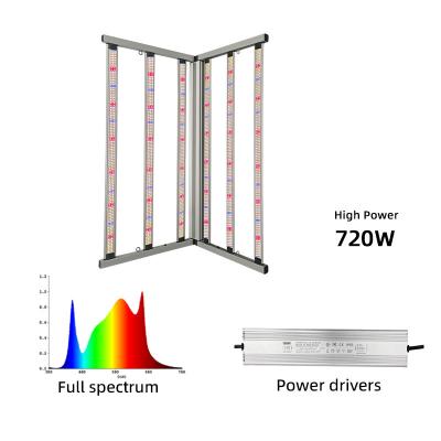 China Solar Powered Greenhouse Grow Lights 720w LED Grow Light Full Spectrum Plant Growth LED Light Modular Design for sale