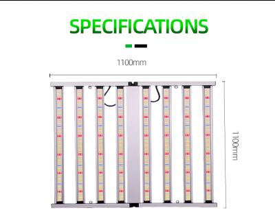 China Foldable Aluminum 1000W LED Full Spectrum Grow Light  2496 LEDs Dimmable for sale