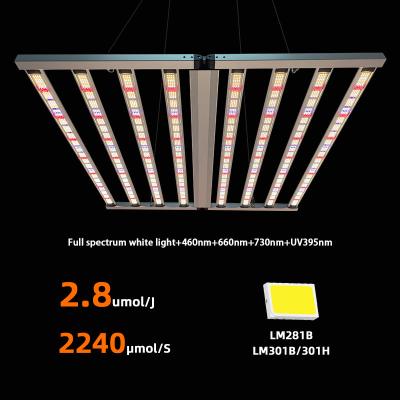 China 860W Vertical LED Grow Light 2 Channel Dimmable Foldable Full Spectrum LED Growing Light for sale