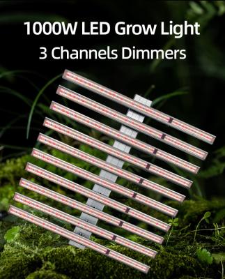 China 3 Channel Hydroponic Lamp Plant Grow Light 1000W LED Grow Lights For Greenhouse for sale