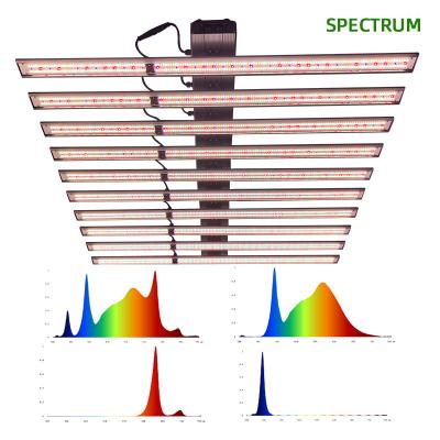 China 1000W 3 canales de luz LED oscurecible para plantas de cultivo de aluminio en venta