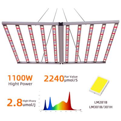 China 2240 μmol/m²/s PPFD 1100W UV IR LED Grow Light With Dimmable Foldable Full Spectrum LED Grow Light for sale