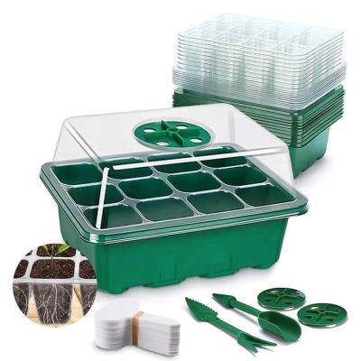 China Customized Garden Plant Nursery Tray Pot Grow Germination Starter 12 Cells Plant Seedling Trays for sale