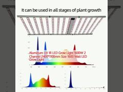 Aluminum UV IR LED Grow Light 1600W 2 Channel 2400*1100mm Size 1600 Watt LED Grow Light