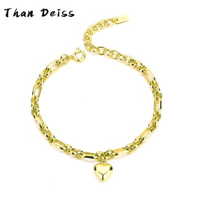 China New S925 Sterling Silver Hot Punk Female 18K Gold Simple Ins Personalized Bracelet Fashion Hip-hop Hand Jewelry Bracelet for sale