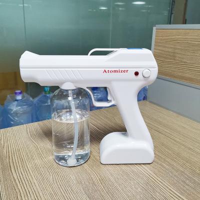 China Hot Selling Amazon Blue Gun Alcohol Spray Adjustable Ray Cordless Electric Steam Spray Chamber Nano Spray For Hand Sanitizer for sale