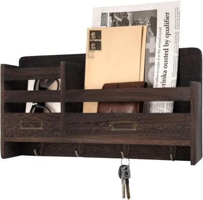 China Sustainable Mail Sorter Organizer Wood Key Holder Organizer For Wall for sale