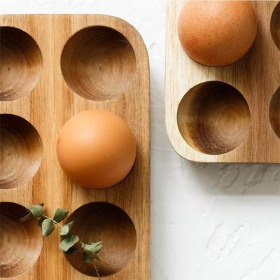 China Viable Wooden Egg Rack Tray - Egg Display Rack - Egg Crate Carrier Storage Containers Rack - 4-Cup - For Fridge Kitchen for sale