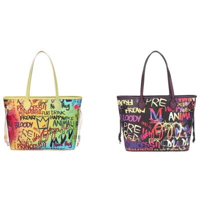 China Lady Explosive Bag Fashion Handbag Graffiti Gift Style Graffiti Digital Messenger Bag for sale