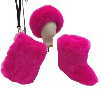 China Outdoor Slippers Fashion Ladies Winter Hair Hot Selling Three-piece Suit for sale