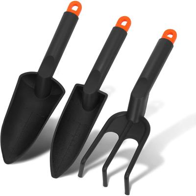 China 3pieces Garden Steel Handle Outdoor Garden Tools Rake Shovel Shovel Mini Non-Slip Rubber Grip Planting Portable Tool Kit Garden for sale