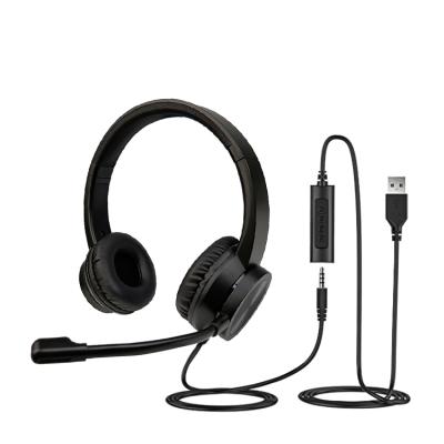 China Headband USB Earphone With 3.5 Mm Adapter And Microphone For Web Course Use Headsets for sale