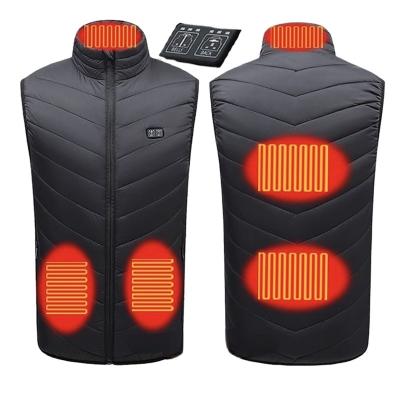 China Waterproof In 5 Streams Heating Zones Heated Outdoor Temperature Control Winter Vest Waistcoat Usb Charging Vest Warm Heated Clothes Vest for sale