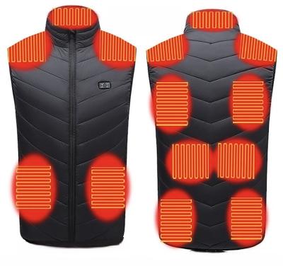 China Waterproof In Running 11Heating Zones Heated Outdoor Temperature Control Winter Vest Waistcoat Usb Charging Vest Warm Heated Clothes Vest for sale