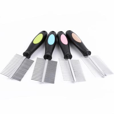 China Sustainable Pet Dematting Comb Stainless Steel Pet Grooming Comb For Dogs And Cats Gently Removes for sale