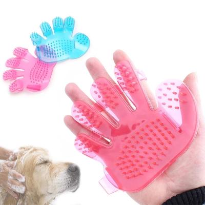 China Viable Cat Dog Shower Massager Pet Bath Brush Cat Grooming Comb Five Finger Pet Grooming Deshedding Glove for sale