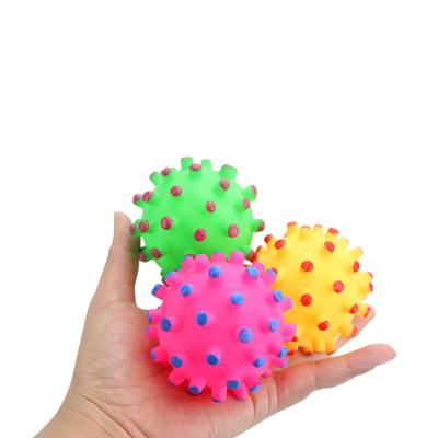 China Viable Elastic Soft Dog Molar Teeth Cleaning Ball Small Pet Thorn Ball Toy Pet Toy Flashy for sale