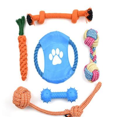 China Sustainable Puppy Chew Rope Toys 10 Packs for Puppies Teething Dental Cleaning and Playtime Dog Teething Toys Dog Toy Set for sale