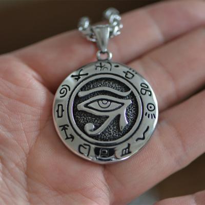 China LANGHONG CLASSIC Stainless Steel Necklace For Men Egypt The Eye Of Horus Necklace Taliman Jewelry for sale