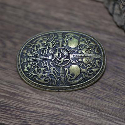 China LANGHONG ALLOY Norse Raven Viking Brooch Amulet Fibula Brooch for Women Scandinavian Viking Brosch Jewelry Sweden Talisman for sale