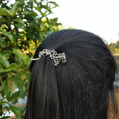 China Vintage LangHong Viking Dragon Hairpin Celtics Knotwork Hairpin Norse For Women Cetilcs Hair Jewelry for sale