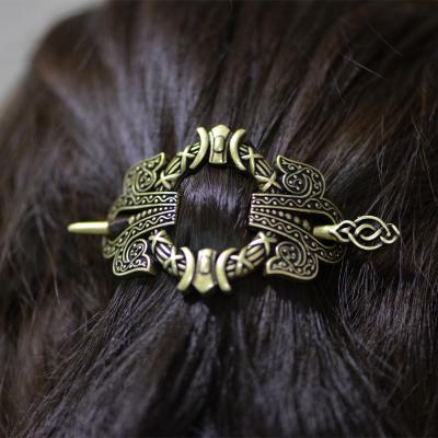 China LANGHONG Vintage Knot Hairpin For Women Viking Hairpin Hair Jewelry Plant Hairpin Jewelry for sale