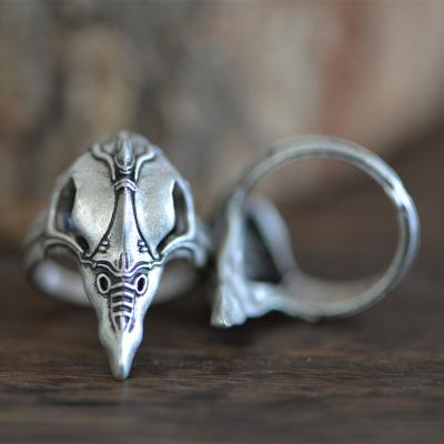 China LANGHONG CLASSIC Raven Viking Ring For Men Punk Rings for Cosply Jewelry for sale