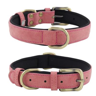 China Custom Outdoor Walking Wear Resistant Solid Scuba Fabric Super Fiber Sofa Leather Dog Collar for sale