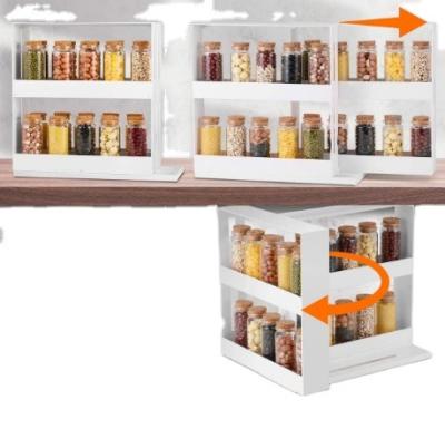 China Swivel Spice Shop Spice Organizer Cabinet Caddy Modular Rotating Instant Multi Function Rotating Condiment Storage Racks for sale