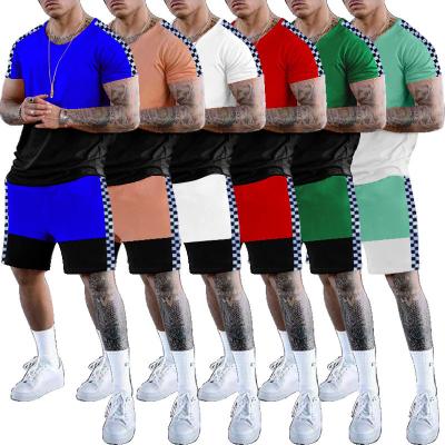 China YS 2022 New Summer QUICK DRY Short Sleeve Shorts Casual Color Spot Round Neck T-shirt Summer Set Men for sale