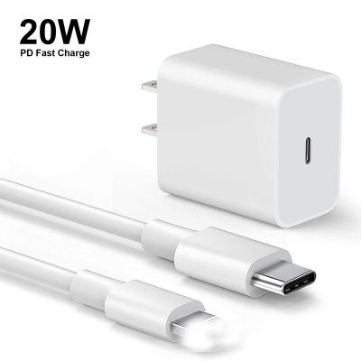 China Cell Phone Trending 2021 Type 2021 Fast Charging Palladium 20W USB-C USB C Portable Wall Charger For iPhone 13 Charger For iPhone Charger Adapter for sale