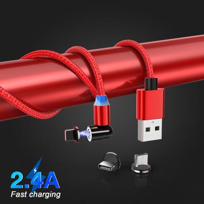 China 2.4A Magnetic Mobile MP3/MP4 Player Accessories USB Cable Magnetic Fast Charging Cable For Micro Type C Fast Charging Magnetic Phone Cable for sale